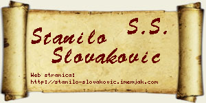 Stanilo Slovaković vizit kartica
